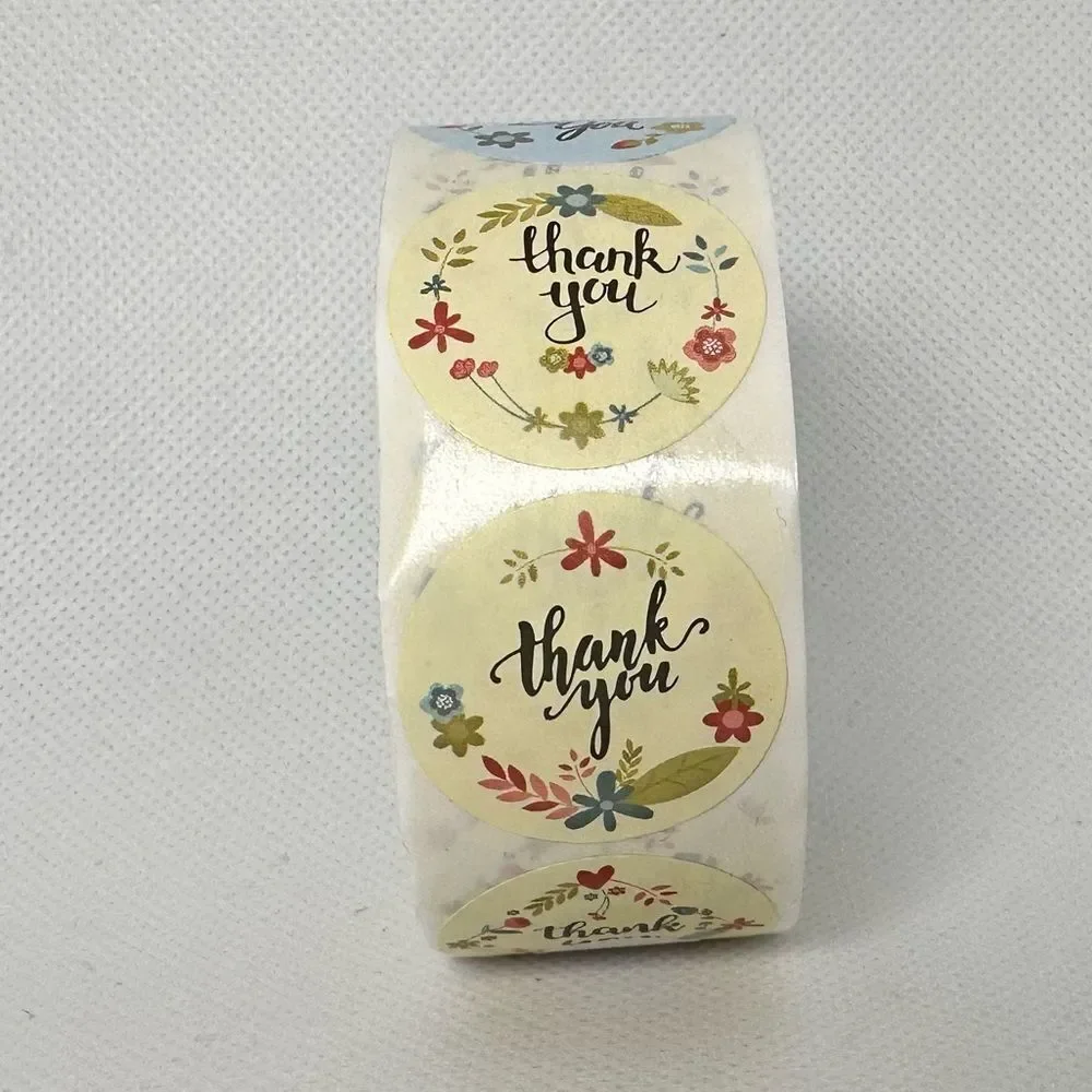 Thank You Sticker 8 Kinds of Pattern Purchase Label Present | Seal box